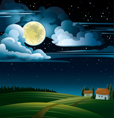 Moon and house