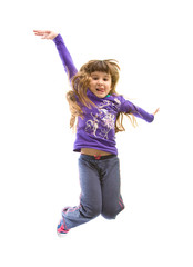 little girl jumping