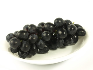 Black grapes, isolated