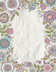 background of hand draw  flowers, vector