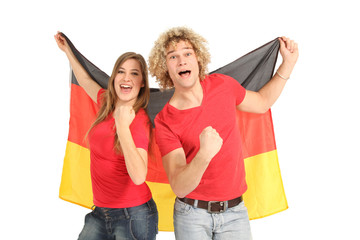 Obraz premium Gruppe von Fußballfans