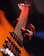 Guitar player close up