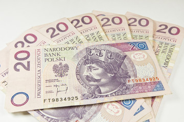 Pieniądze - Polski złoty 20 - obrazy, fototapety, plakaty