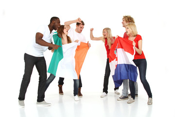 Obraz premium Gruppe von Fußballfans