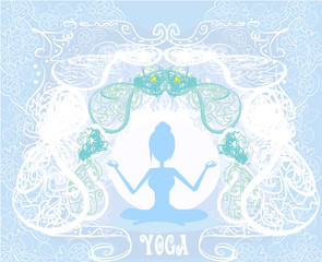 Silhouette of a Girl in Yoga pose