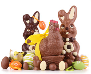 chocolate easter on white