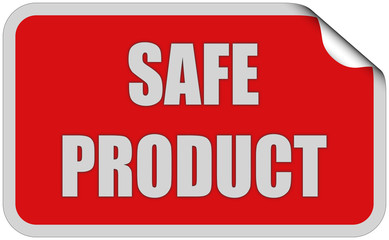 Sticker rot eckig curl oben SAFE PRODUCT