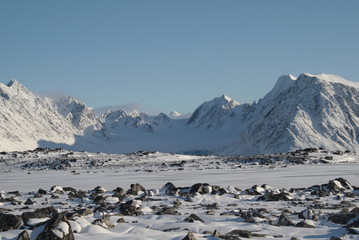winterlandschaft im Fjord