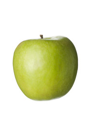 isolated fruit on white,a green apple