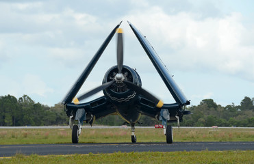Old Navy airplane with folded wings