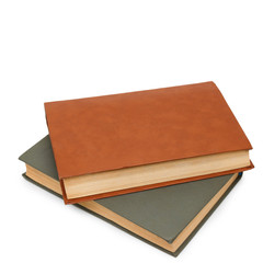 brown and gray old book isolated on white background