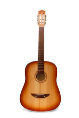 classical acoustic guitar isolated on white