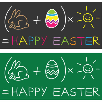 Ostern, Tafel, "Rechnung", Frohe Ostern, bunt/wei&szlig;