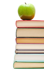 apple on stack of books