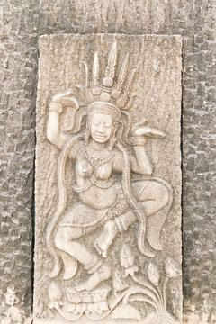 Sandstone carvings in Thai temple
