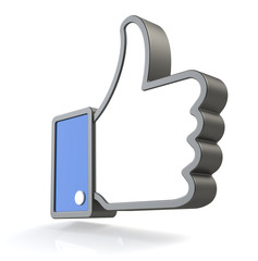 Like Symbol. Plastic texture. White background.