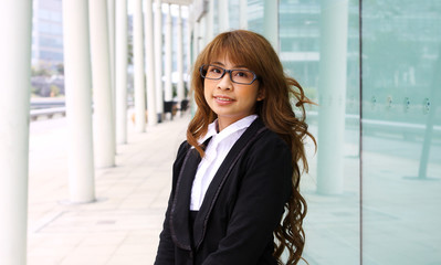 portrait of a young business woman in an office