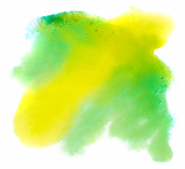 color spot green yellow macro blotch texture isolated white back - obrazy, fototapety, plakaty