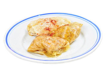 Traditional lenten fare from the Balkans - sarma, isolated