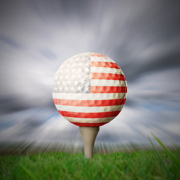 american flag golf ball