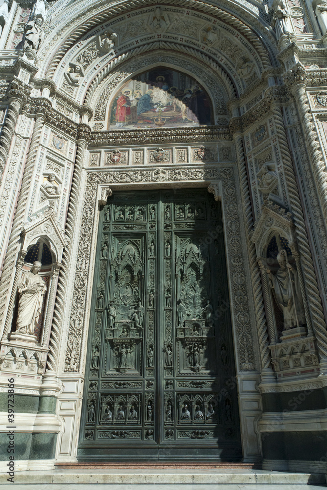 Wall mural Main Door of the Basilica of Santa Maria de Fiore Florence Italy