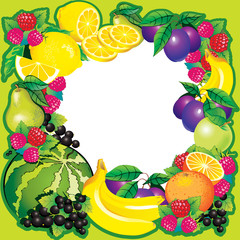 Fruits frame. Place for your text.