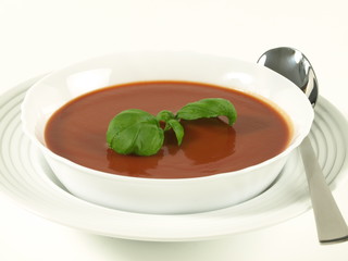 Delicious tomato soup, isolated