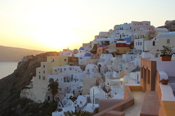 Santorini Caldera at Sunset