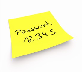 Notizzettel - Paswort: 12345