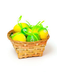 basket with Easter eggs