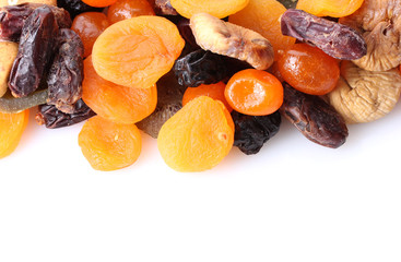 Dried fruits isolated on white