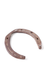 Studio shot of an old horseshoe isolated over white