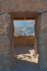 A door in the Masada fortress ruins, Israel