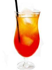 alcohol tequila sunrise cocktail with cherry