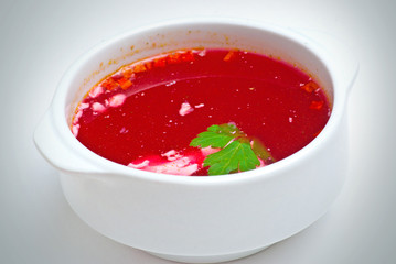 soup with cabbage and red beet