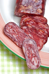 salami on plate