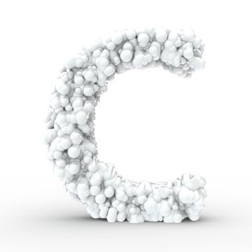 Texteffekt Molek&uuml;le weiss Buchstabe C