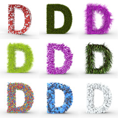 Texteffekt gemischt Buchstabe D