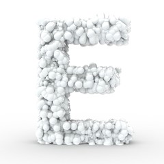 Texteffekt Moleküle weiss Buchstabe E