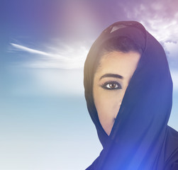 Beautiful stylish islamic girl wearing hijab
