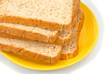 Bread slice isolated on white background