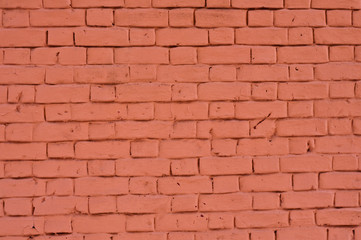 painted pink brick wall