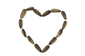 sunflower seed in heart shape