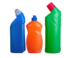 Assorted household cleaning products