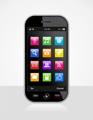 Smartphone with application icons
