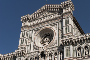 Facade of the duomo or cathedral in Florence Italy