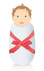 Baby girl. Vector illustration on white background