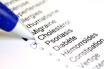 Questionnaire médical cholestérol