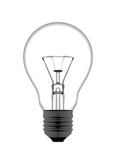 realistic vector illustration of a light bulb isolated on white