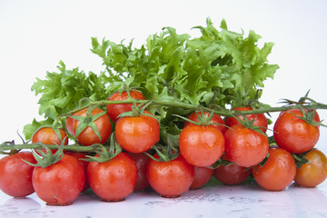 Fresh Cherry Tomatoes and green Salad